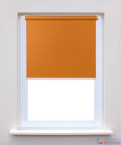 Rolete textile simple portocaliu pe fereastra - Jaluzele Bucuresti